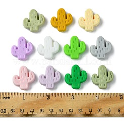 22 個 11 色のシリコン焦点ビーズ  サボテン  ミックスカラー  25x23x8mm  穴：2~2.3mm  2個/カラー&nbsp;SIL-FS0001-15