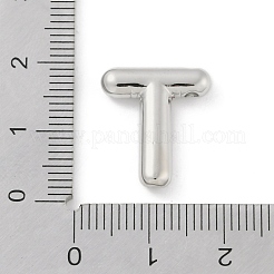 ラックメッキ真鍮チャーム  長持ちメッキ  鉛フリー＆カドミウムフリー  プラチナ  文字t  17.5x15x4mm  穴：1.8mm&nbsp;KK-A224-01T-P