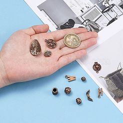 チベットスタイルコレクション  混合形状のビーズと合金ペンダント  混合サイズ  赤銅鉱  2~50mm&nbsp;TIBEB-A001-R