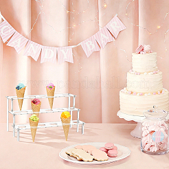 3-Tier Acrylic Ice Cream Display Riser Stands&nbsp;ODIS-WH0030-357B