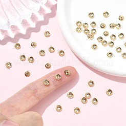 シェグレース真鍮ビーズキャップ  カドミウムフリー＆ニッケルフリー＆鉛フリー  花  18KGP本金メッキ  5x5x1mm  穴：1mm&nbsp;XGRPCU482-285G