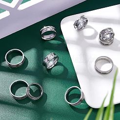 21Pcs 7 Size 201 Stainless Steel Grooved Finger Ring for Women&nbsp;RJEW-DC0001-08