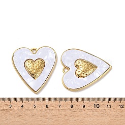 304ステンレスペンダント  ハート  アクリルと  真空めっき  18KGP本金メッキ  ホワイト  42.5x38.5x5mm  穴：3x3.2mm&nbsp;STAS-A193-04G-04