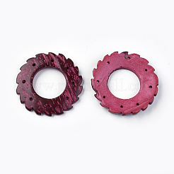ココナッツコネクターパーツ  染め  混合図形  ミックスカラー  25~63x12~63x3~10mm  穴：1.8~4mm  約145個/500g&nbsp;COCO-P002-06