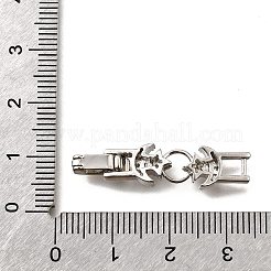 Brass Micro Pave Clear Cubic Zirconia Fold Over Clasps&nbsp;KK-R222-05P