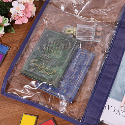 透明PVC収納バッグ  画板バッグ  長方形  ミッドナイトブルー  620x770x2mm&nbsp;ABAG-WH0044-91C