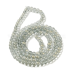 ガラスビーズ連売り  グリッターパウダー付き  ラウンド  濃い緑  6x5.5mm  穴：1mm  約142個/連  29.92''（76センチメートル）&nbsp;GLAA-K068-01A-05