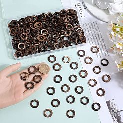 200Pcs Dyed Wood Jewelry Findings Coconut Linking Rings&nbsp;COCO-SC0001-02