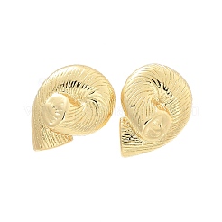 真鍮製スタンドピアス  巻き貝  18KGP本金メッキ  23x17.5mm&nbsp;LS-EJEW-Q017-06G