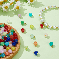 120Pcs 12 Colors Baking Paint Imitation Jade Glass Charms&nbsp;PALLOY-HY00035