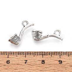 合金のチベット風チャーム  パイプチャーム  カドミウムフリー＆鉛フリー  アンティークシルバー  19x7x5mm  穴：2mm&nbsp;TIBE-N014-21AS