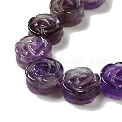天然石アメジストビーズ連売り  ローズ  14x7.5~8mm  穴：1.2mm  約28~29個/連  15.16''（38.5~41.5センチメートル）&nbsp;G-D475-01J