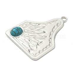 304 Stainless Steel with Dyed Synthetic Turquoise Pendants&nbsp;STAS-G374-05S-10