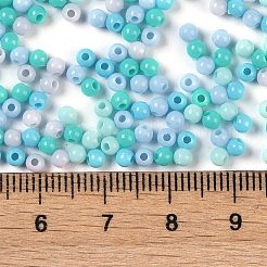 不透明なアクリルビーズ  ラウンド  ダークターコイズ  3mm  穴：1mm&nbsp;X1-OACR-H118-07A-04