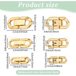 6Pcs 3 Styles 304 Stainless Steel Fold Over Clasps&nbsp;STAS-PH0006-08