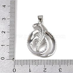Brass Micro Pave Cubic Zirconia Pendants&nbsp;KK-R230-04P
