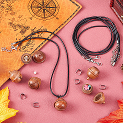 DIY Acorn Locket Necklace Making Kit&nbsp;WOOD-SC0001-59B