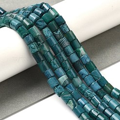 天然石クォーツビーズ連売り  染め  コラム  ティール  7x6mm  穴：1.2mm  約63個/連  15.35''（39センチメートル）&nbsp;G-Q169-A01-01B