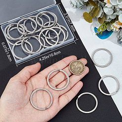316サージカルステンレススチール製キーチェーン留め具  リング  ステンレス鋼色  35x2.5mm  内径：29.8mm  20pc&nbsp;STAS-BBC0005-81C