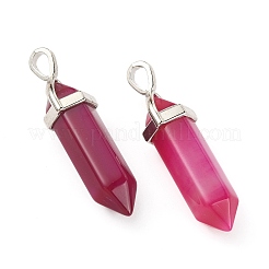 2Pcs Natural Agate Dyed Double Terminated Pointed Pendants&nbsp;G-YW0002-05E