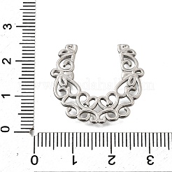 304ステンレススチールフィリグリージョイナー  ムーン  ステンレス鋼色  25x22.5x1.5mm&nbsp;STAS-Q362-03B-P