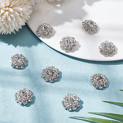 10Pcs 1-Hole Alloy Rhinestone Shank Buttons&nbsp;BUTT-FG0001-28B