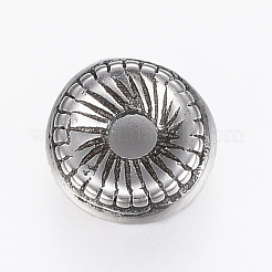 304ステンレススチールスペーサービーズ  ロンデル  アンティークシルバー  8x3.5mm  穴：2mm&nbsp;STAS-A033-023AS