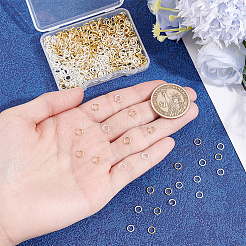 1000個2色304ステンレススチール丸カン  オープン丸カン  DIYジュエリークラフトおよびキーホルダーアクセサリー用の金属コネクター  ミックスカラー  20ゲージ  5x0.8mm  内径：3.4mm  500個/カラー&nbsp;STAS-PH0007-65A