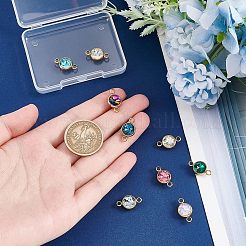 9Pcs 9 Colors K9 Glass Connector Charms&nbsp;GLAA-UN0001-09