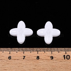 不透明なアクリルビーズ  花  ホワイト  17x17x6mm  穴：1.8mm  約738個/500g&nbsp;OACR-N137-68