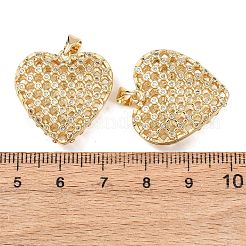 Brass Micro Pave Clear Cubic Zirconia Pendants&nbsp;KK-B184-01G-02