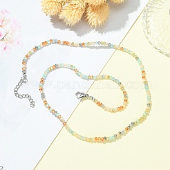 Glass Beaded Necklace with 304 Stainless Steel Clasps&nbsp;NJEW-JN04363-02