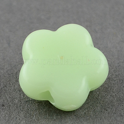 不透明なアクリルビーズ  花ビーズ  淡緑色  9x9.5x4mm  穴：2mm  約2092個/461g&nbsp;LS-SACR-R796-05