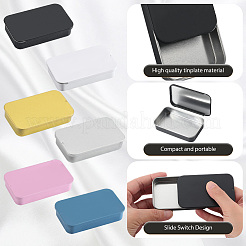 6Pcs Slide Top Tinplate Trinket Storage Boxes&nbsp;CON-SP0001-23B