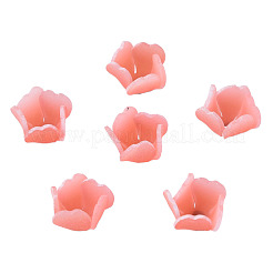 プラスチックビーズ  花  鮭色  15x15x10.5mm  穴：1mm&nbsp;KY-N015-199A