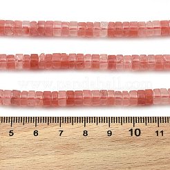 チェリークォーツガラスビーズ連売り  ディスク  ヒシビーズ  6~6.5x3~3.5mm  穴：0.8~1.2mm  約115~117個/連  14.96~15.16''（38~38.5センチメートル）&nbsp;G-M420-A09-01