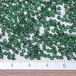 MIYUKIラウンドロカイユビーズ  日本製シードビーズ  11/0  （rr4507)透明緑ピカソ  11/0  2x1.3mm  穴：0.8mm  約1100PCS /ボトル  10 G /ボトル&nbsp;SEED-JP0008-RR4507