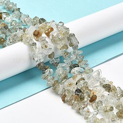 天然石ルチルクォーツビーズ連売り  チップ  1~8x5~17x5~8mm  穴：0.9~1mm  30.31~31.50''（77~80センチメートル）&nbsp;G-M205-86