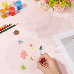 PVCハンドヘルドファン10個  空白の絵画ファン  子供のための diy 工芸品  フラットラウンド  273x183mm&nbsp;DIY-SP0002-51B