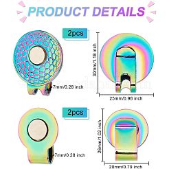 4Pcs 2 Style Rainbow Color Zinc Alloy Golf Ball Markers&nbsp;AJEW-OC0003-36