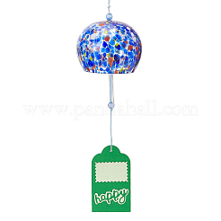 Japanese Glass Polka Dot Half Round Wind Chimes&nbsp;HJEW-WH0069-22A