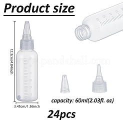 Ppプラスチックスクイズボトル  201ステンレス鋼ボール入り  透明  3.45x12.3cm  容量：60ml（2.03fl.oz）&nbsp;MRMJ-WH0089-24B