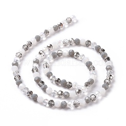 ガラスビーズ連売り  ファセット（32ファセット）  ラウンド  グレー  5.5mm  穴：1mm  約95個/連  20.47''（52センチメートル）&nbsp;GLAA-E036-09D