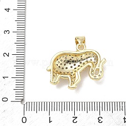 Brass Micro Pave Clear Cubic Zirconia Pendants&nbsp;KK-C257-04G