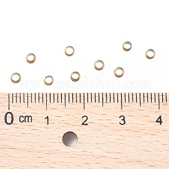 イオンプレーティング（IP）304ステンレススチールスペーサービーズ  ラウンド  18KGP本金メッキ  3x2mm  穴：1.6mm&nbsp;STAS-L222-42A-G