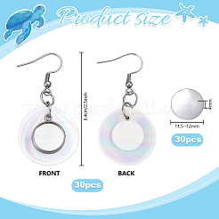 30Pcs Natural Capiz Shell Dangle Earring Settings&nbsp;EJEW-PH01453