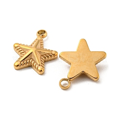 304ステンレススチールチャーム  星のチャーム  14KGP本金メッキ  12x10x3mm  穴：1.6mm&nbsp;STAS-L022-217G