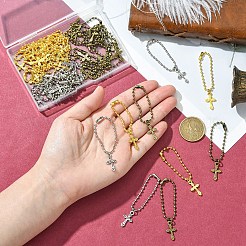 60Pcs 3 Colors Alloy Cross Pendant Decoration&nbsp;HJEW-YW00042