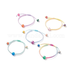 5Pcs 5Pcs Natural Wood Round Braided Bead Bracelets Set&nbsp;BJEW-JB08807