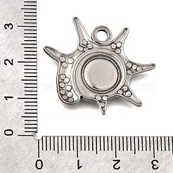 304ステンレススチールペンダントカボションセッティング  シェル形状  ステンレス鋼色  トレイ：8.5mm  25.5x30.5x2.5mm  穴：2.5mm&nbsp;STAS-H477-03B-P